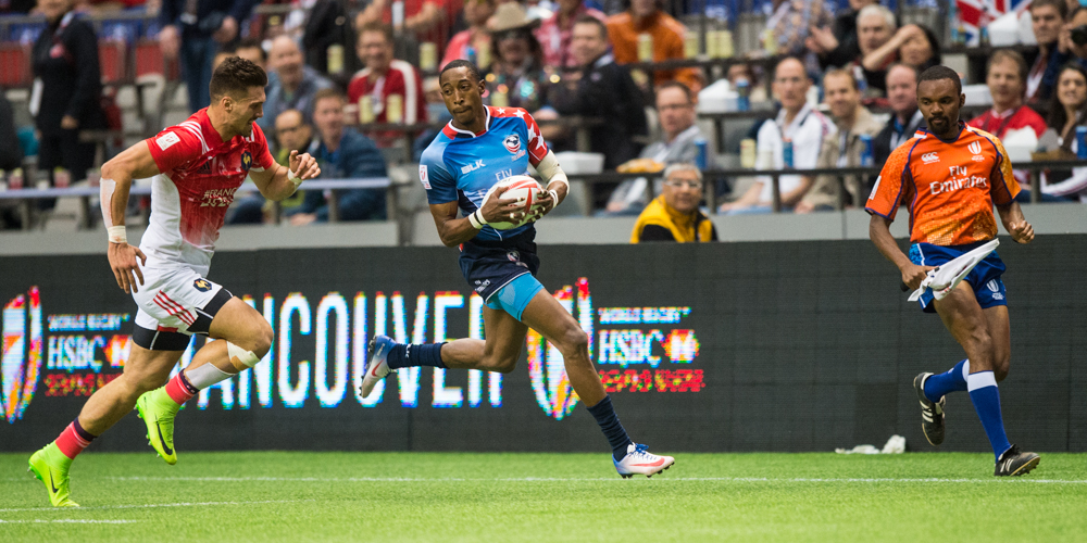 USA Men's rugby team at the Canada 7s March 11 2017. David Barpal photo.