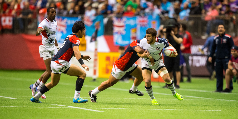 USA Men's rugby team at the Canada 7s March 11 2017. David Barpal photo.