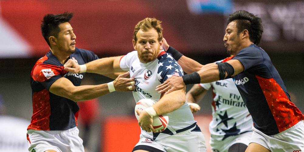 USA Men's rugby team at the Canada 7s March 11 2017. David Barpal photo.