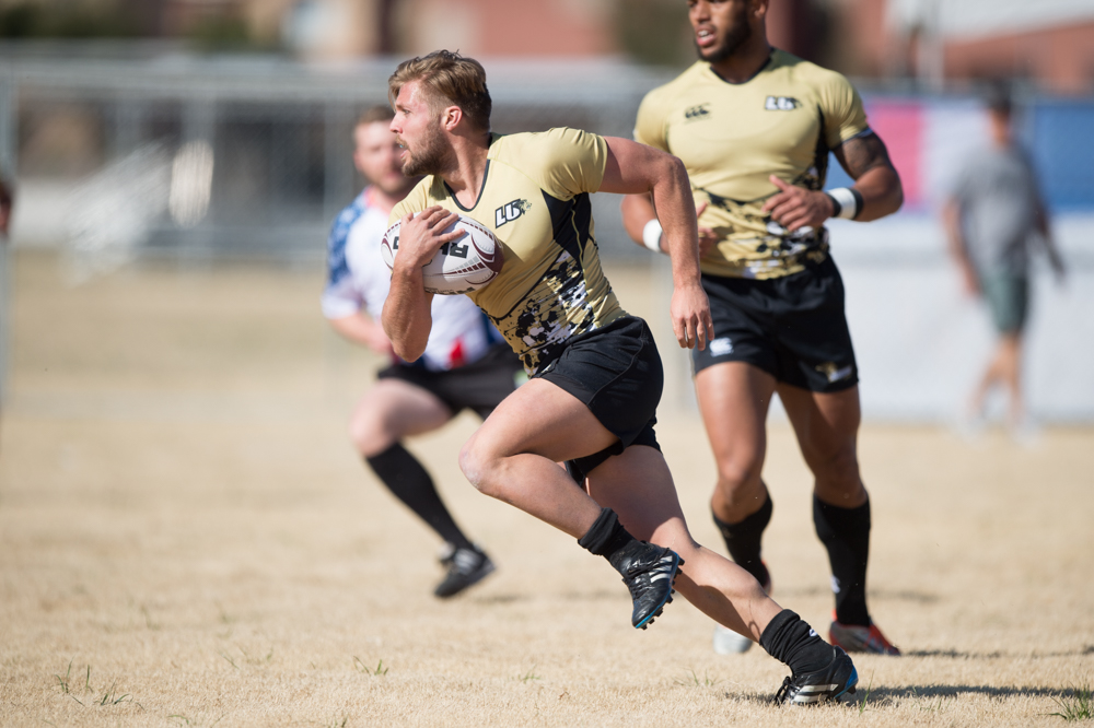 Lindenwood University men's rugby in action at the LVI CRC Qualifier 2017. David Barpal photo for Goff Rugby Report.