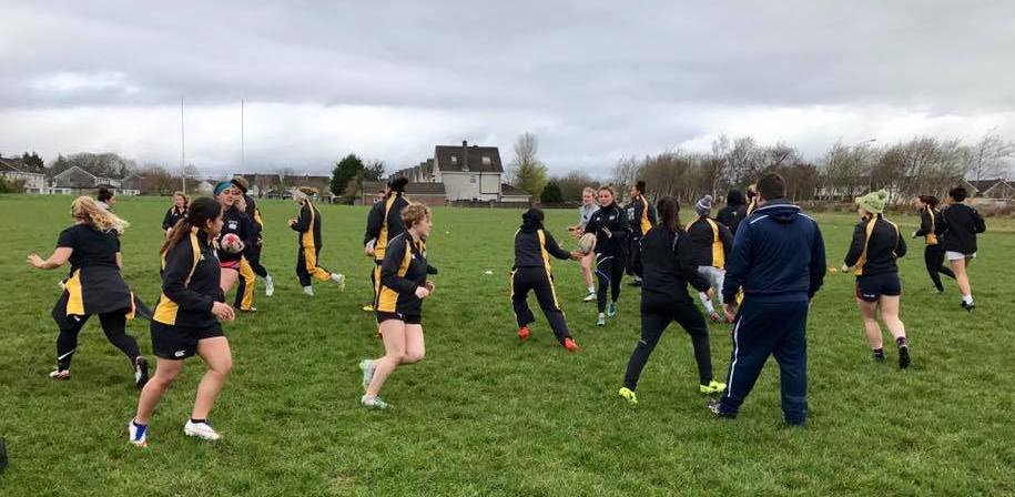 Lindenwood University women's rugby on tour in Ireland with Irish Rugby Tours.