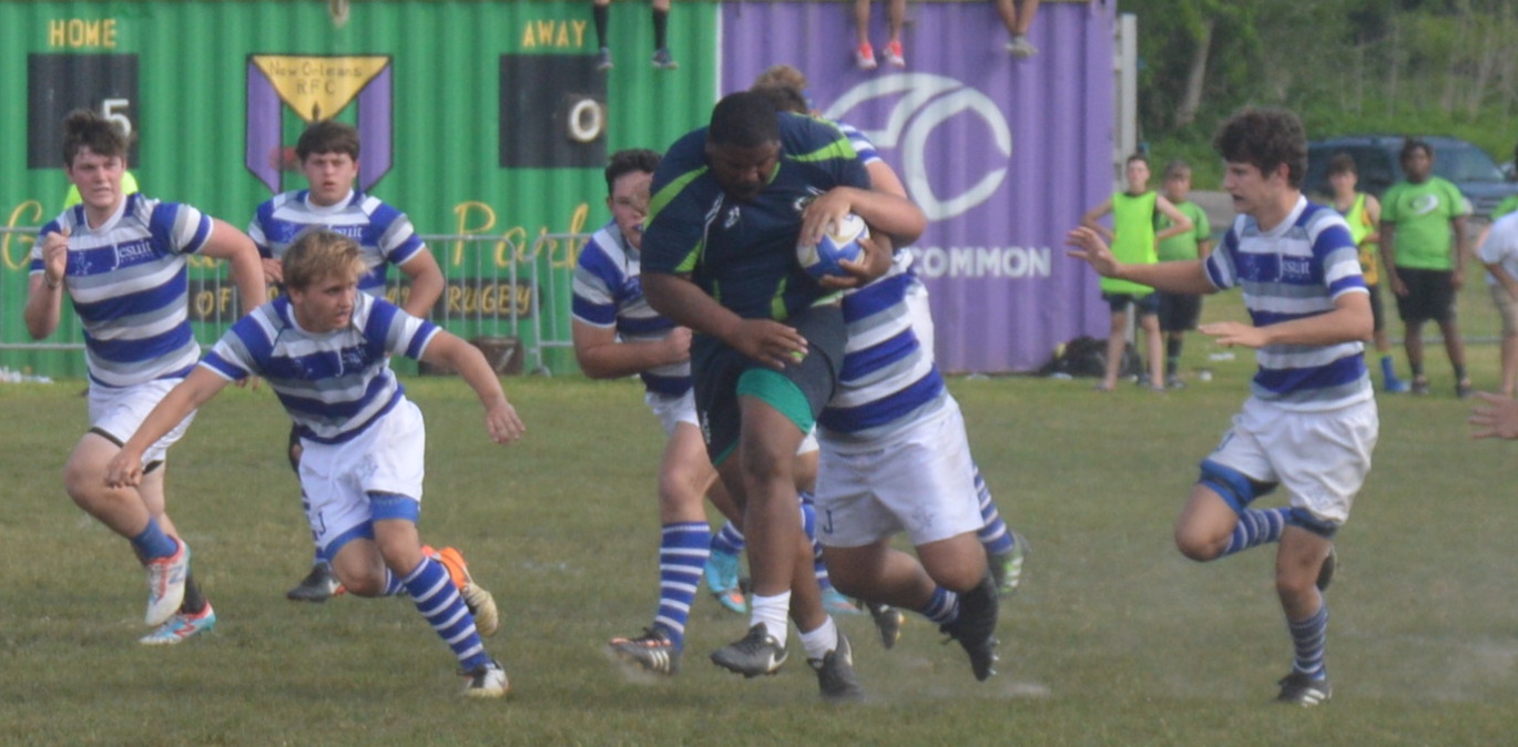 Louisiana State HS Rugby Final 2017. Jesuit Blue Jays v Bayou Hurricanes. Paul Beckmann photo.