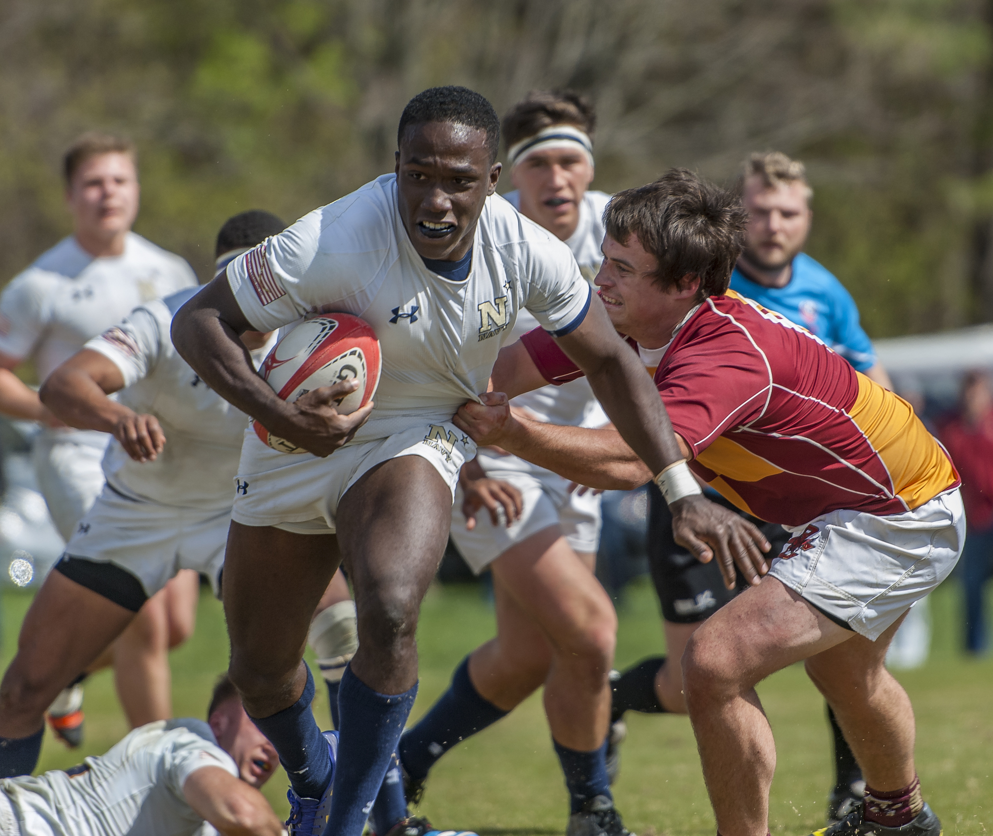 Navy v Boston College rugby in the 2017 Varsity Cup. Colleen McCloskey photo for Goff Rugby Report.