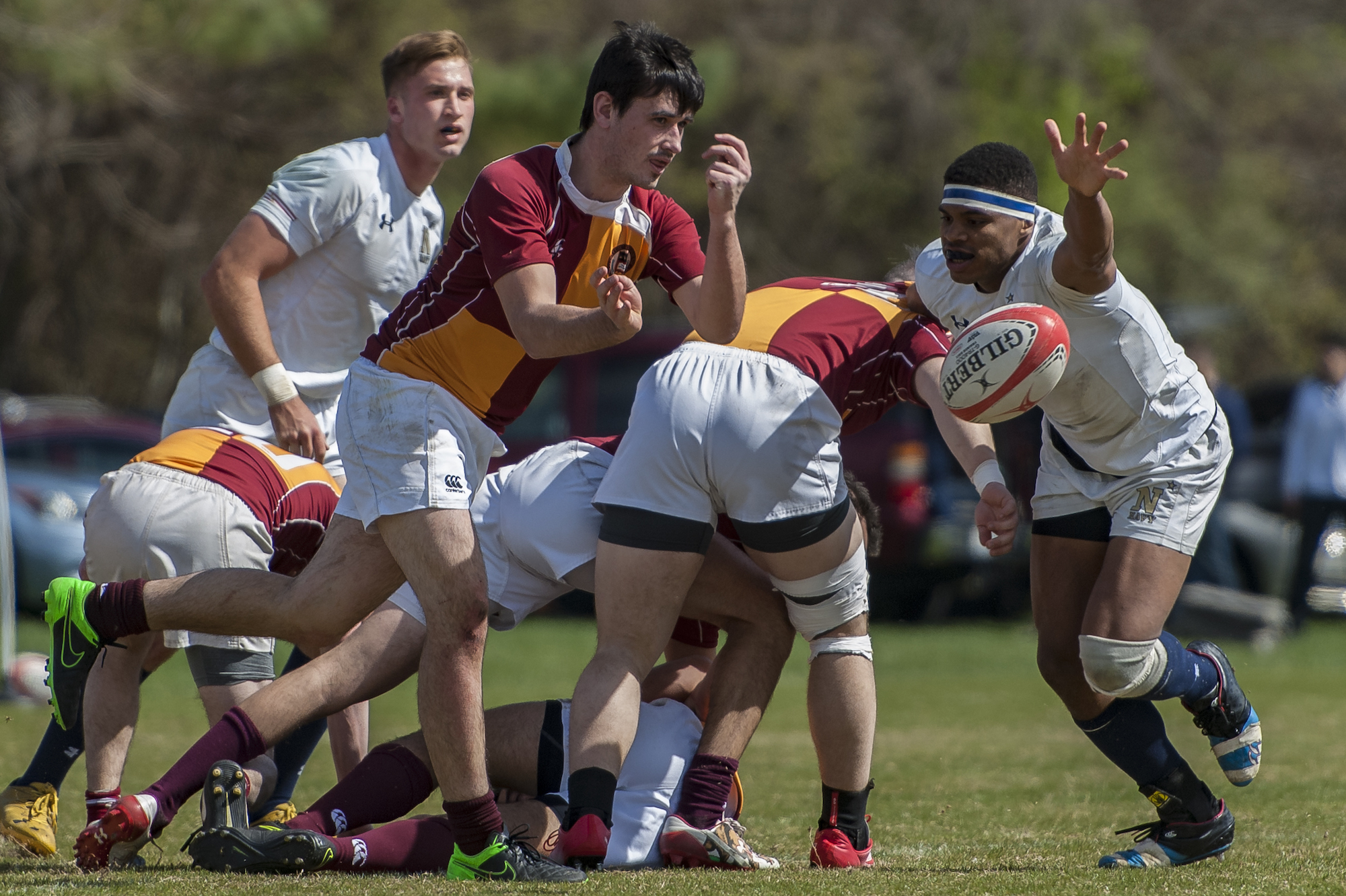 Navy v Boston College rugby in the 2017 Varsity Cup. Colleen McCloskey photo for Goff Rugby Report.