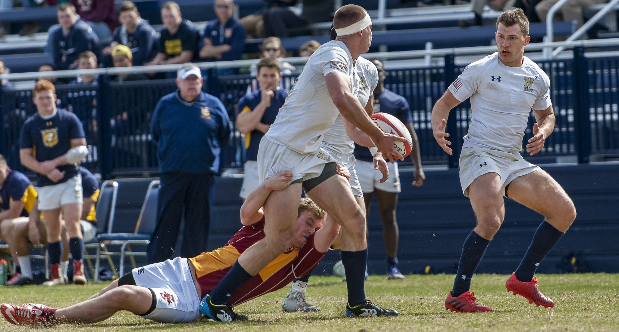 Navy v Boston College rugby in the 2017 Varsity Cup. Colleen McCloskey photo for Goff Rugby Report.