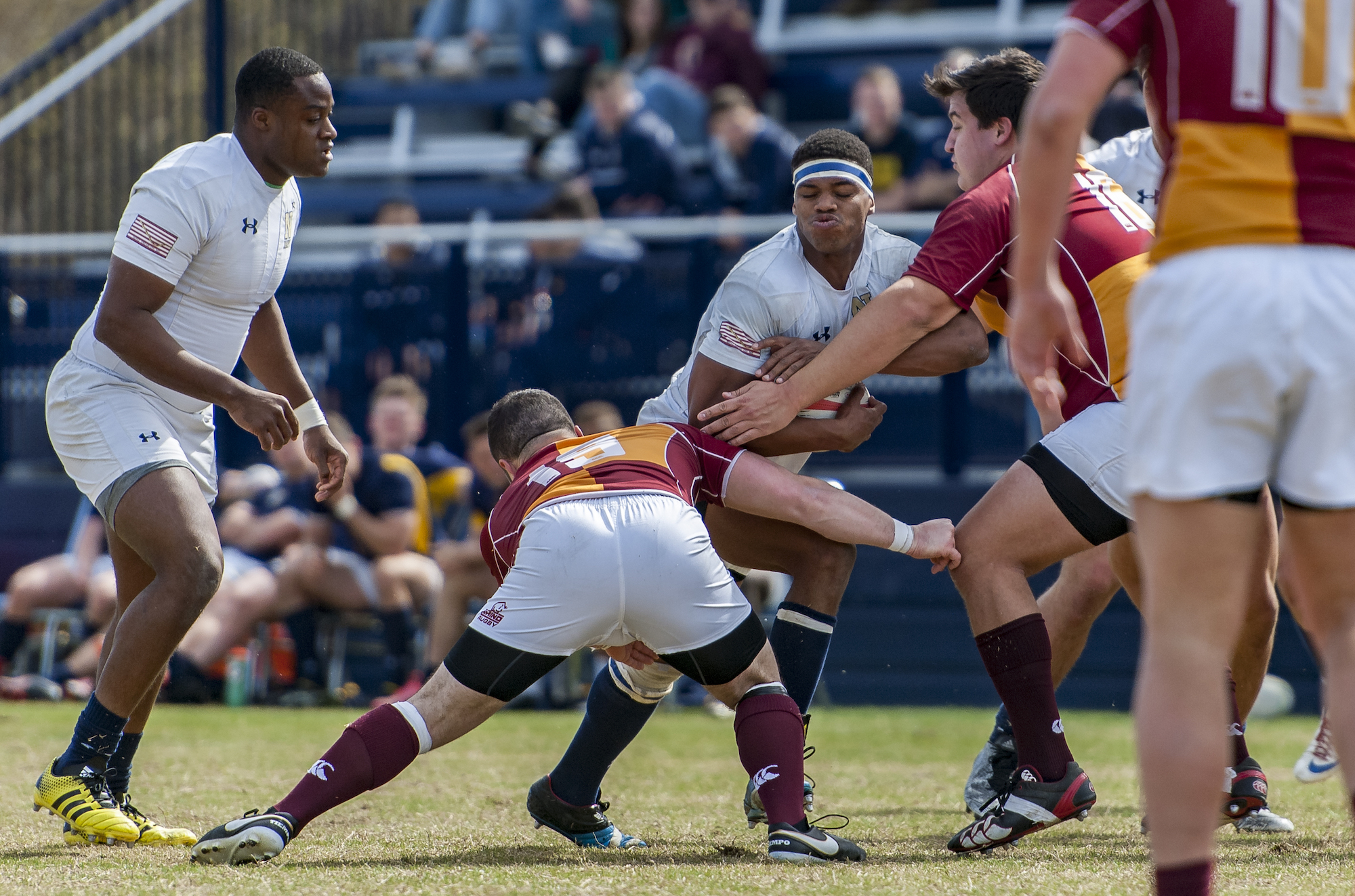 Navy v Boston College rugby in the 2017 Varsity Cup. Colleen McCloskey photo for Goff Rugby Report.