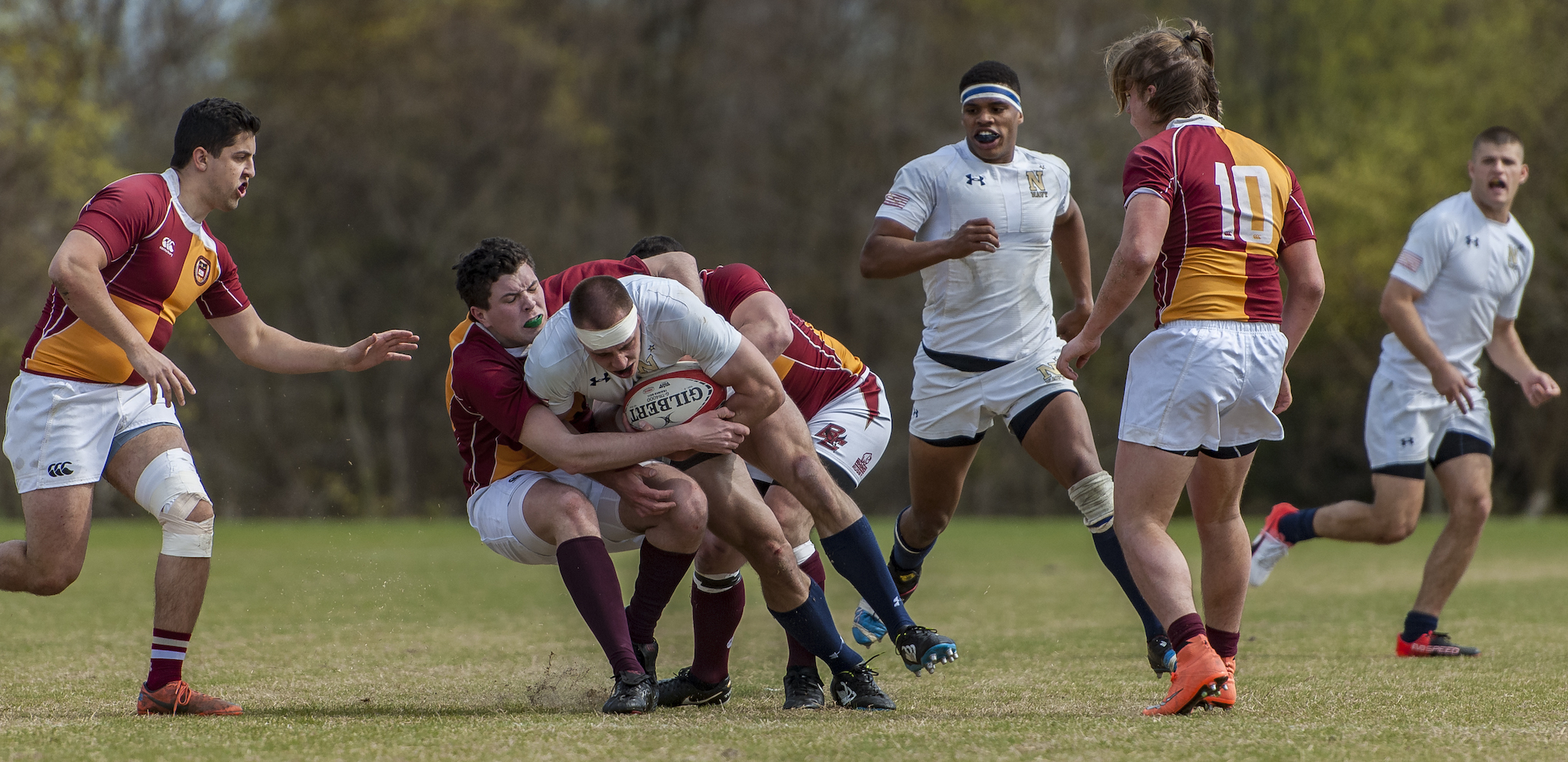 Navy v Boston College rugby in the 2017 Varsity Cup. Colleen McCloskey photo for Goff Rugby Report.