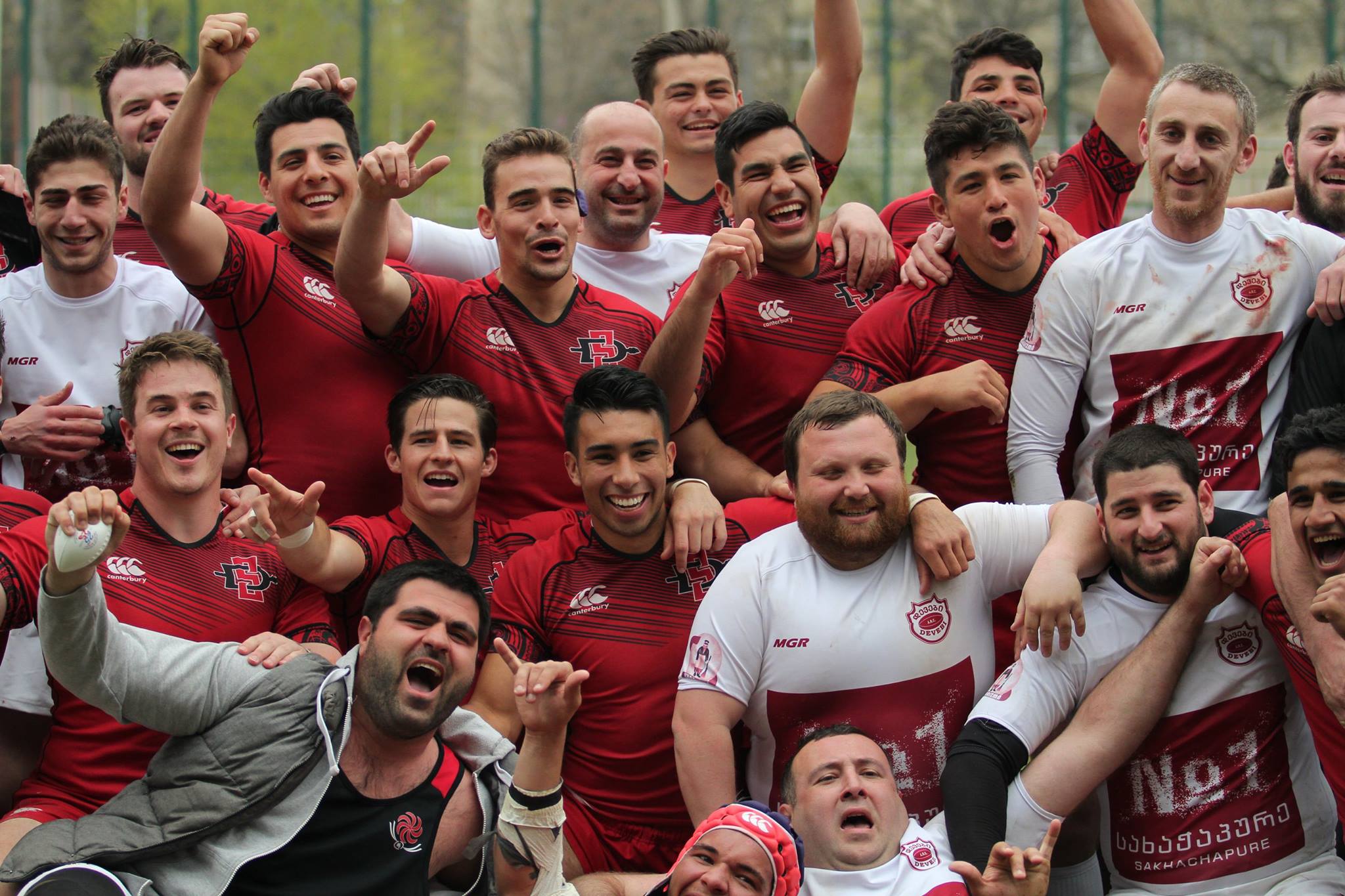 San Diego State University rugby in Tbilisi March-April 2017.
