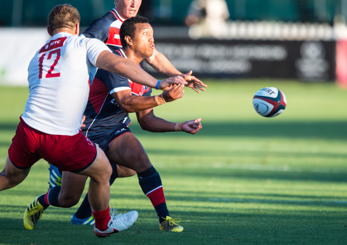 Shalom Suniula in action for the USA rugby team in 2016. David Barpal for Goff Rugby Report photo.