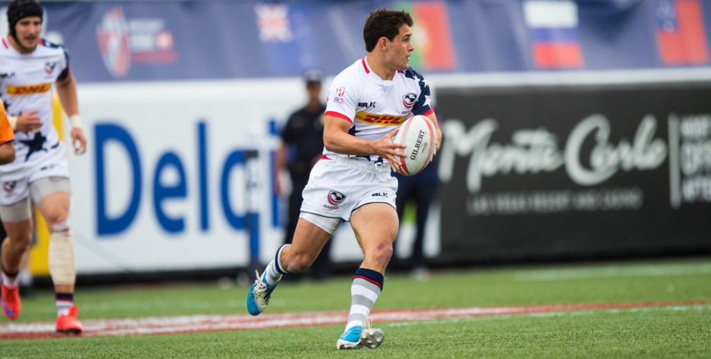 Madison Hughes in action for the USA rugby team in 2016. David Barpal for Goff Rugby Report photo.