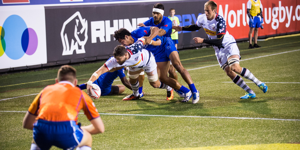 USA 7s 2017. USA Rugby team in action v Samoa March 3 2017. David Barpal photo for Goff Rugby Report