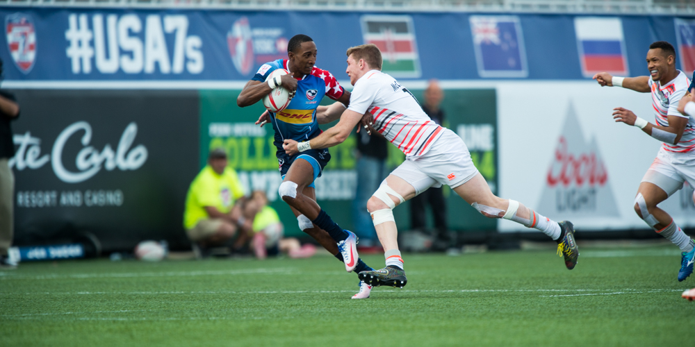 USA Men's Rugby Team in action at the 2017 USA 7s. David Barpal photo for Goff Rugby Report.