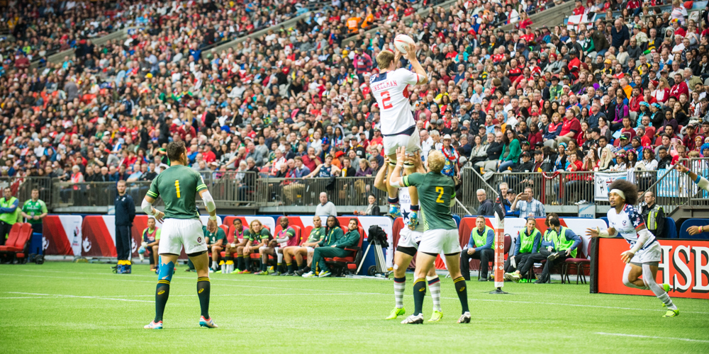 USA 7s team at the Canada 7s rugby tournament 2017. David Barpal photos for Goff Rugby Report.