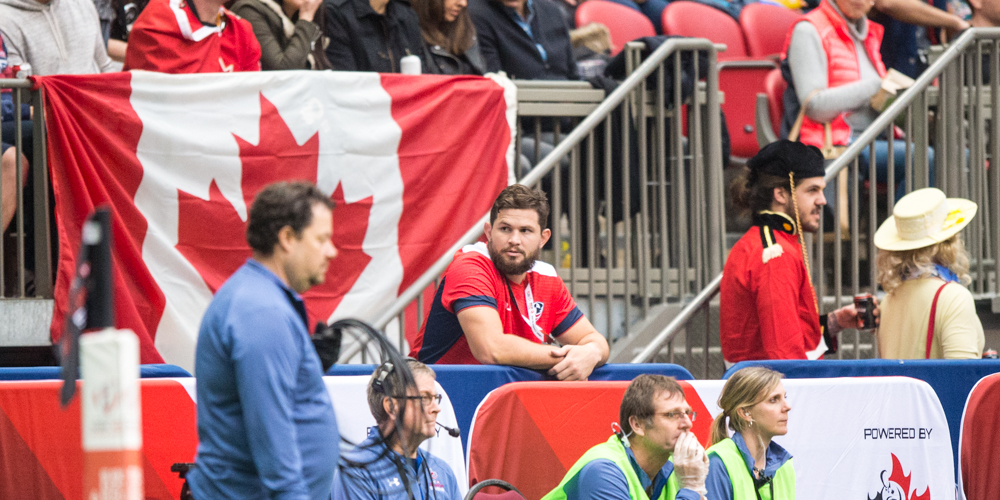 USA 7s team at the Canada 7s rugby tournament 2017. David Barpal photos for Goff Rugby Report.