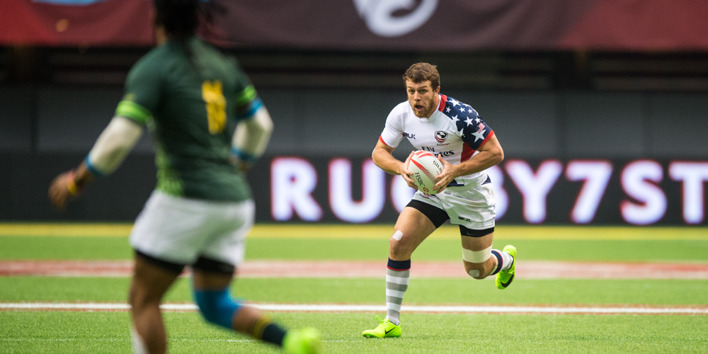 USA 7s team at the Canada 7s rugby tournament 2017. David Barpal photos for Goff Rugby Report.