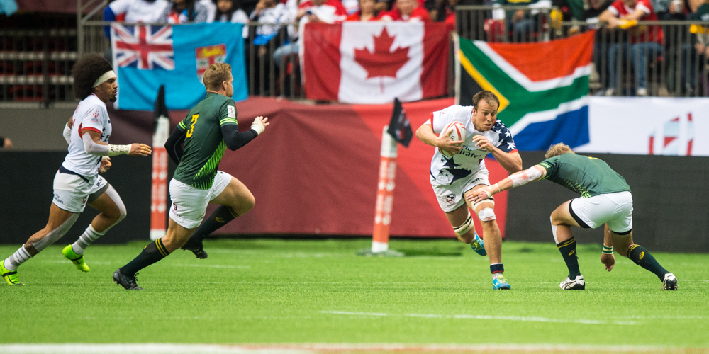 USA 7s team at the Canada 7s rugby tournament 2017. David Barpal photos for Goff Rugby Report.