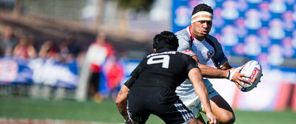 Folau Niua in action for the USA rugby team in 2015. David Barpal for Goff Rugby Report photo.