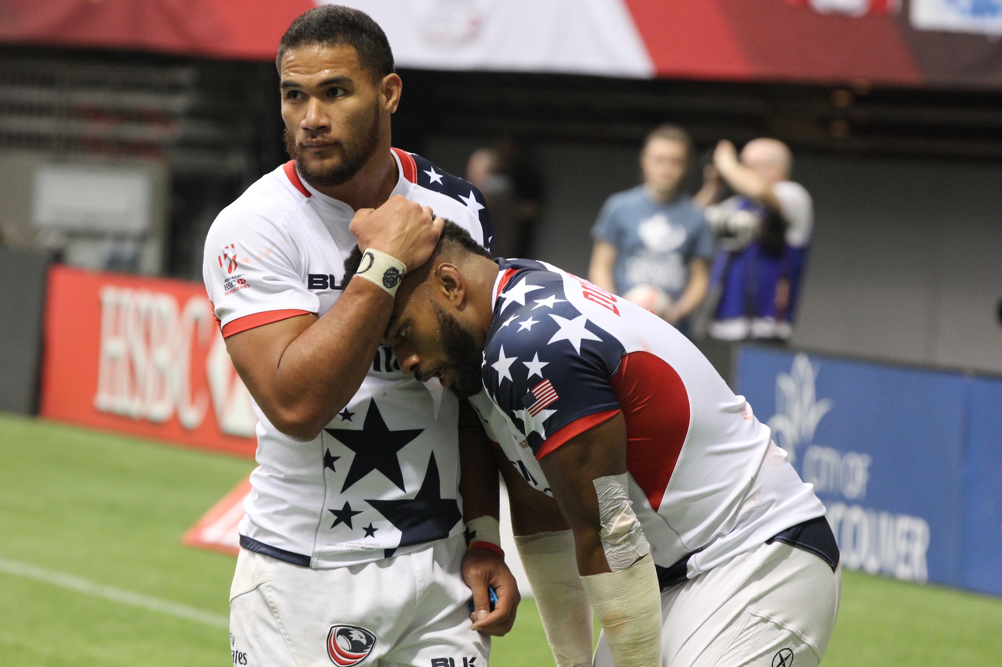 USA 7s team at the Canada 7s rugby tournament 2017. Eric Huss for Goff Rugby Report.