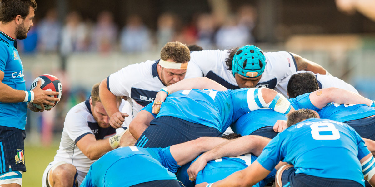 Angus MacLellan and Joseph Taufete'e in action for the USA rugby team in 2016. David Barpal for Goff Rugby Report photo.