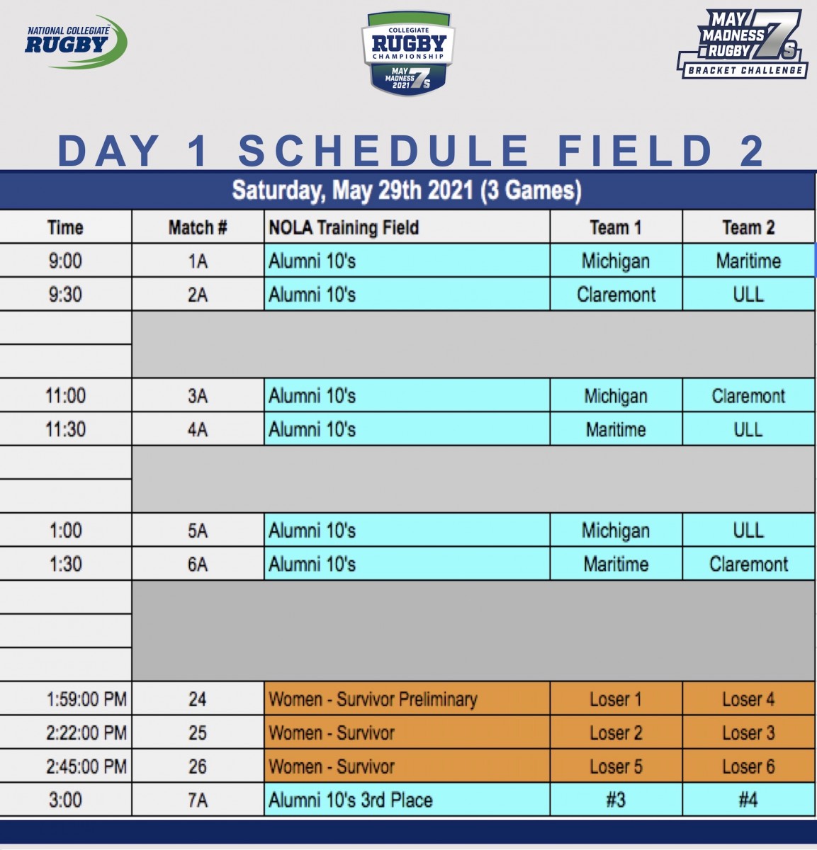 CRC Kicks Off Tomorrow Full Schedule Goff Rugby Report