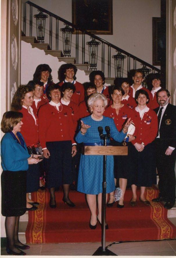 USA WNT players at the White House in 1991. Not every player could afford to go.