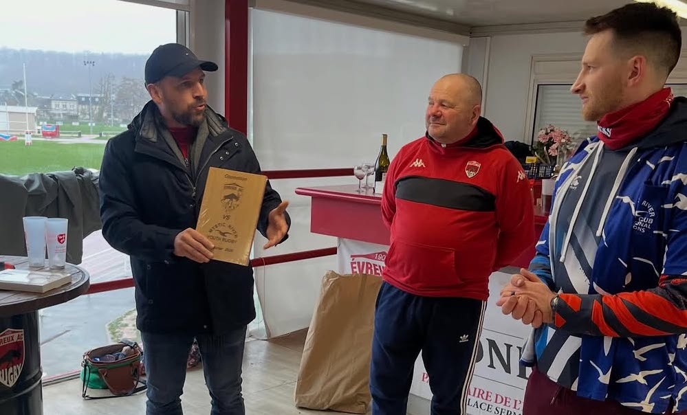 Mystic River nad Évreux AC Rugby in Évreux, France bond on tour with Irish Rugby Tours.