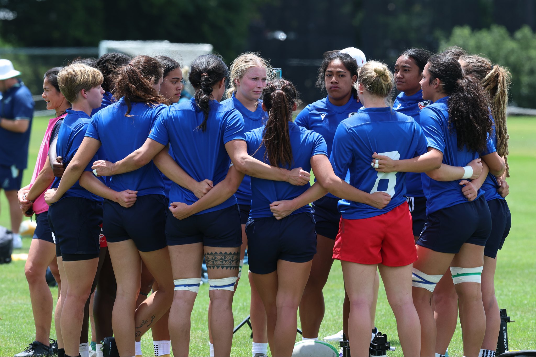 USA U18 Girls Huddle Up at the 2025 Global Youth 7s.