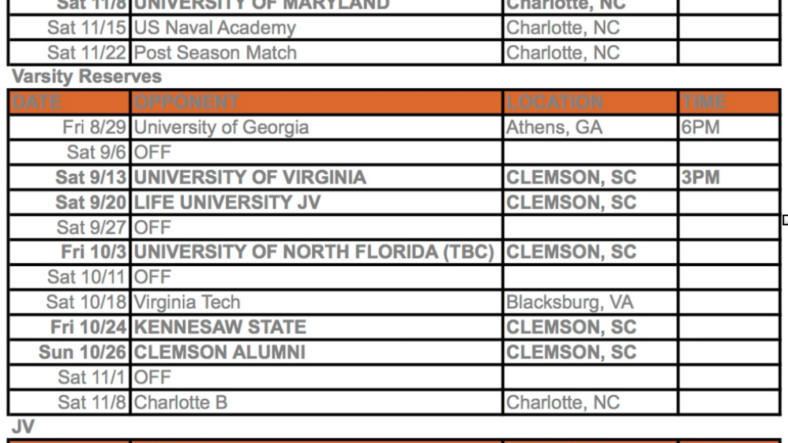 clemson2014 2015schedule