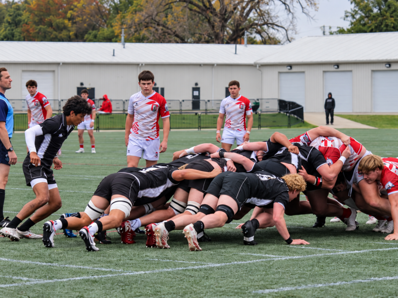 Lindenwood vs Ohio State scrum 2026. Photo Lucas Menacho