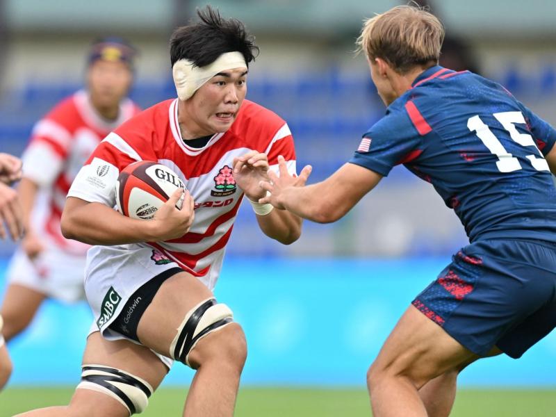 Japan's speed of play tested the USA U20s. Photo Levan Verdzeuli for World Rugby.