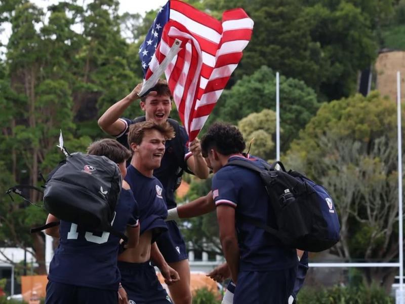 USA U18 Boys players celebrate.