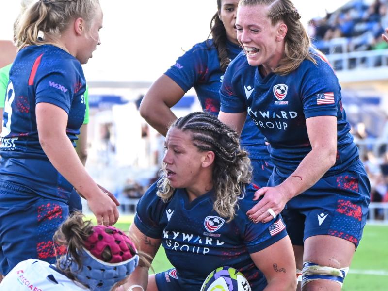 Hope Rogers scored two for the USA. Photo USA Rugby.