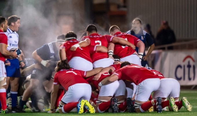 Packing down should take less time. USA vs Canada from 2019. David Barpal photo.