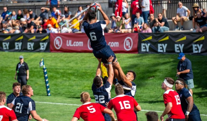 The Collegiate All Americans played Canadian Universities last July at Infinity Park. David Barpal photo.