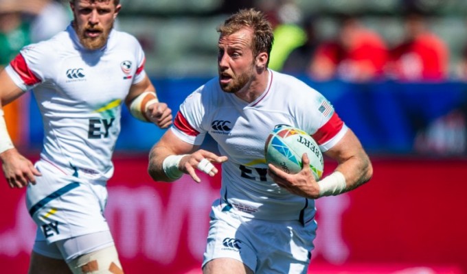 Ben Pinkelman in action at the 2020 LA Sevens. David Barpal photo.