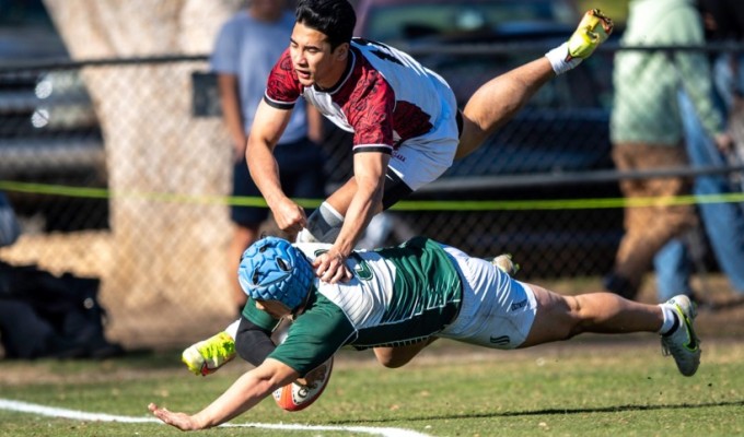 Santa Clara and Sac State getting after it last week. David Barpal photo.