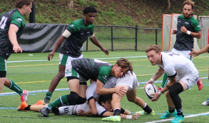 Babson in green, AIC in white. Alex Goff photo.