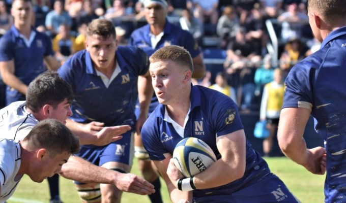 Navy won a big game in front of a big crowd. David Hughes photo.