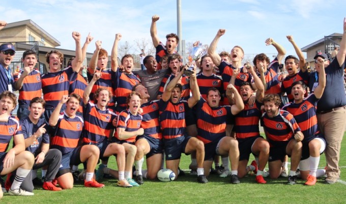 Auburn celebrating their win over Montana State in 2021. Sabrina Houlihan photo.