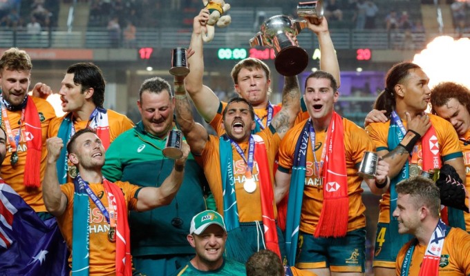 Australia win the 2022 Hong Kong 7s. Mike Lee KLC fotos for World Rugby.