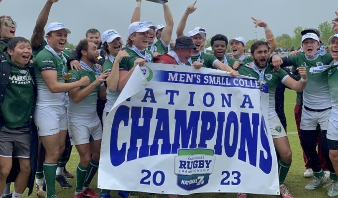 The Babson players celebrate. Photo Karin Bolt.