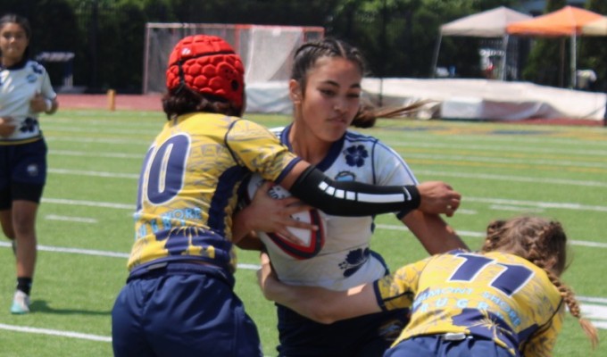 Belmont Shore U16s vs U14s during the National Sevens Youth National Championships. Alex Goff photo.
