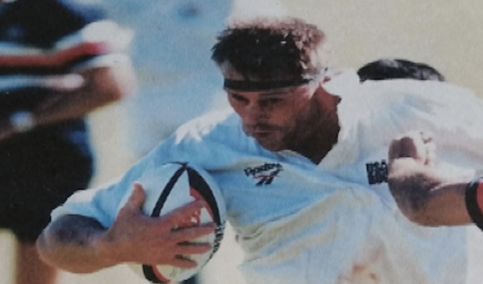 LeClerc carries the rock against Hong Kong in his test debut in 1996.