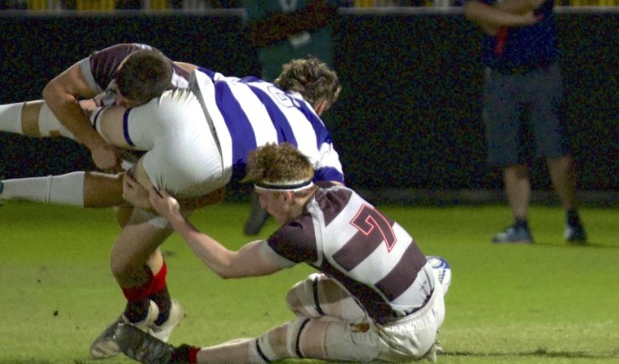 Tackle time for Brown. Olly Laseinde photo.