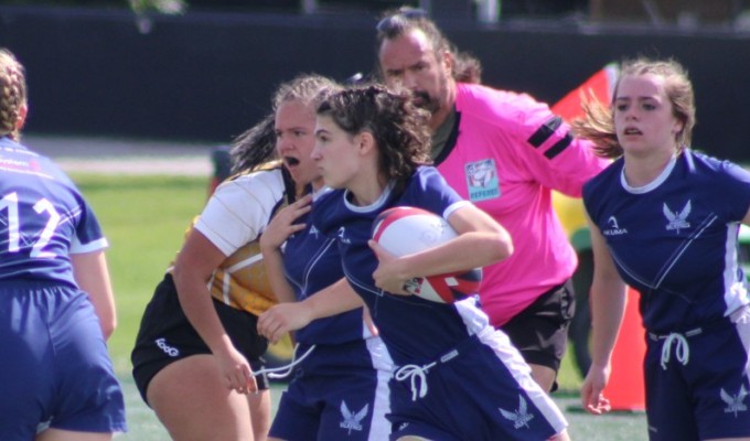 Marian Cleary advances for Brunswick. Alex Goff photo.