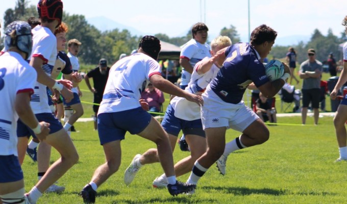 Northern California in blue, and Colorado in white in the Boys U19 final. Alex Goff photo.