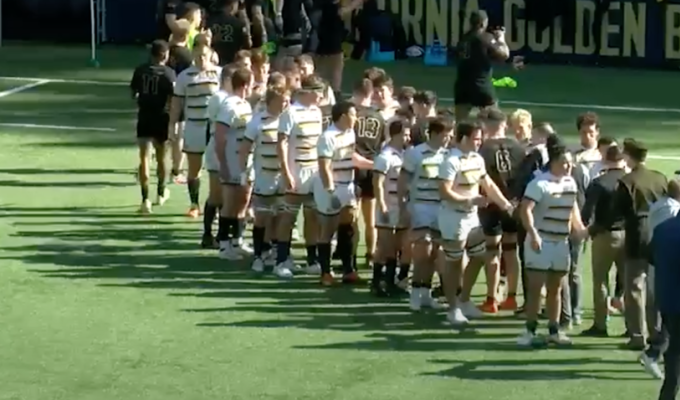 Cal and Army shake hands: Screengrab from stream.