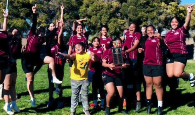 All smiles as Carson celebrates their championship.