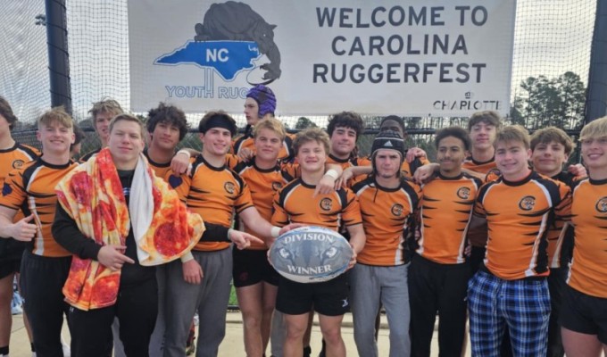 Charlotte Tigers and the Big Rugby Ball at the Carolina Ruggerfest. Photo Michelle Ulusoy.