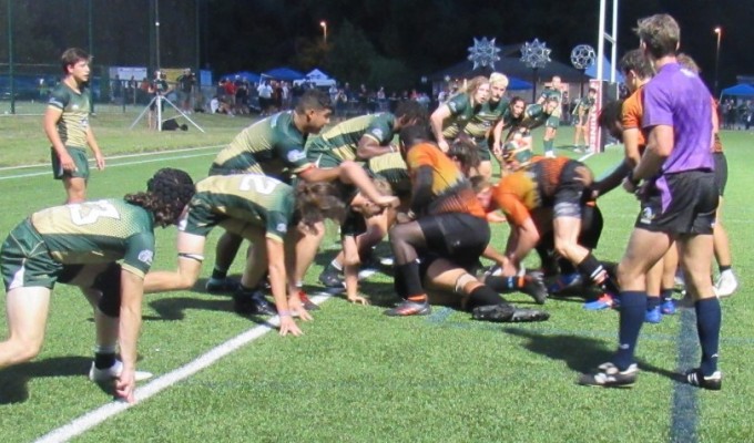 Charlotte about to score their final try against Woodlands. Alex Goff photo.